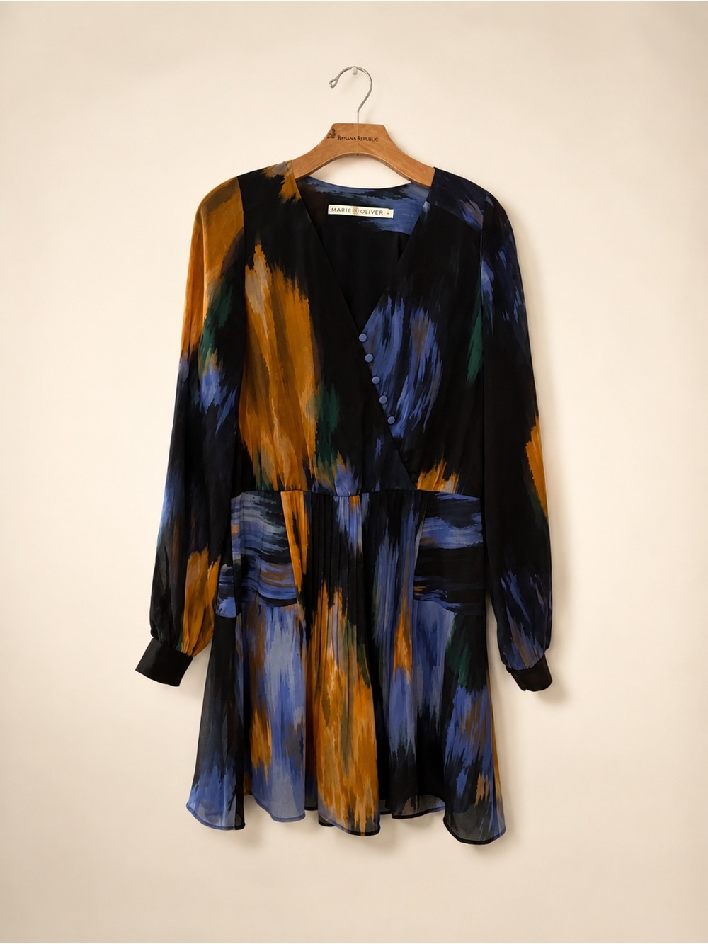 Marie Oliver Vera Dress Perigold 100% Silk Abstract Print Mini Dress Size 6